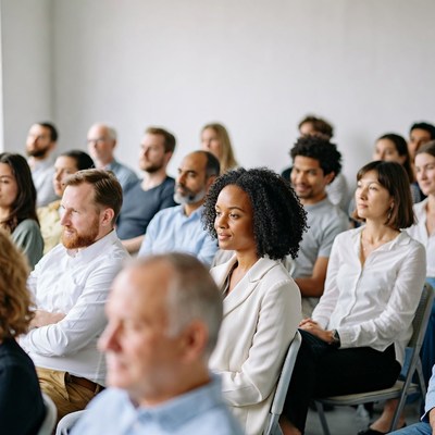 Group of people attending a seminar