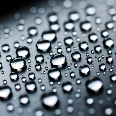 Water droplets on a surface