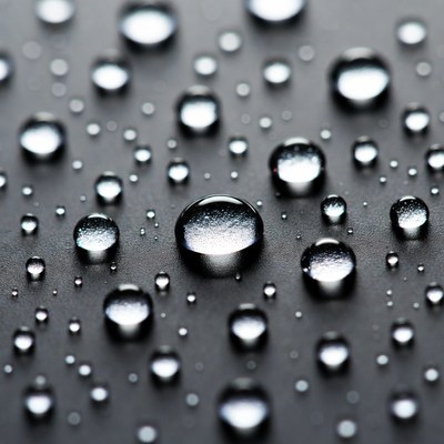 Close up of water droplets on surface
