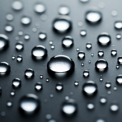 Water droplets on a surface