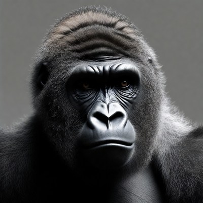 Close up of a gorilla face