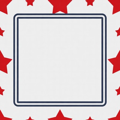 Red stars frame with empty space
