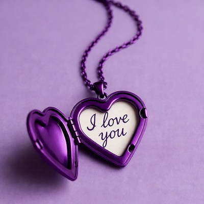 Heart necklace with love message