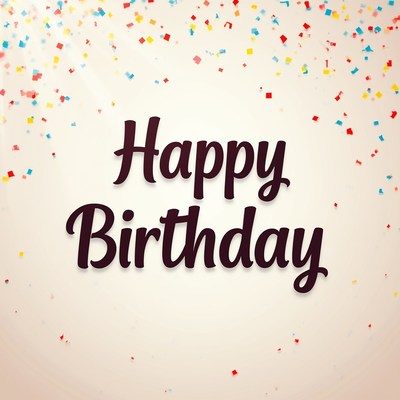 Celebrating a birthday with confetti