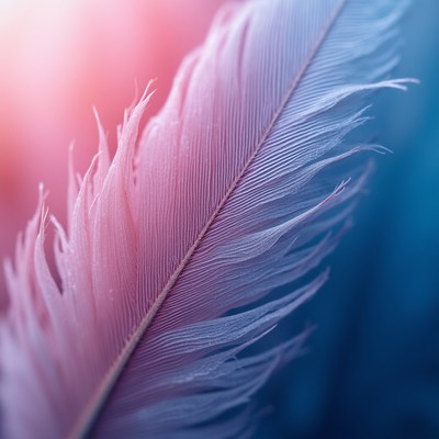Feather in soft pastel colors