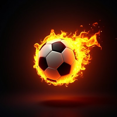 Soccer ball with fire effect