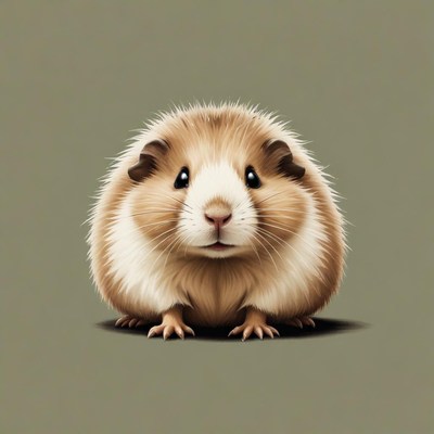 Guinea pig sitting on a flat surface