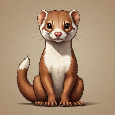 Cute furry animal is sitting upright