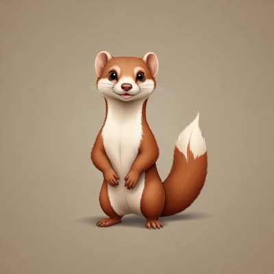 Cute cartoon animal standing on two legs