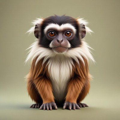 Monkey with white and brown fur