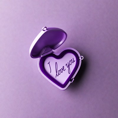 Heart-shaped box with message inside