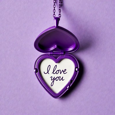 Heart-shaped locket with message inside