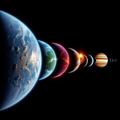 Solar system planets in alignment