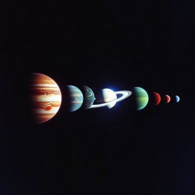 Planets in a straight line display
