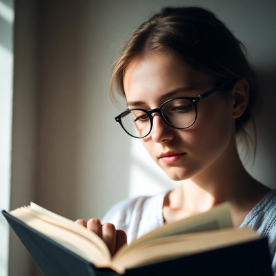 Reading in a quiet room after sunset