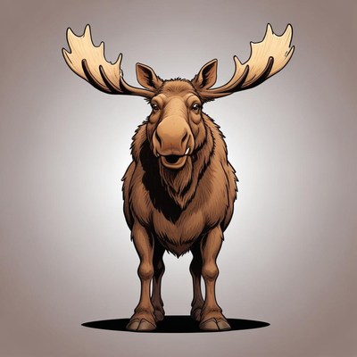 Moose standing on plain background