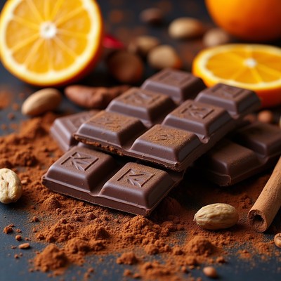 Chocolate and orange with spices