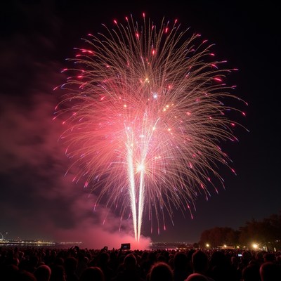 Fireworks display at night event