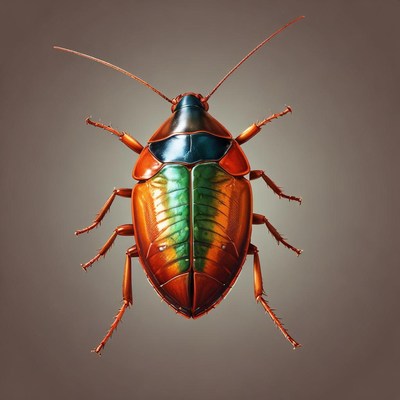 Detailed view of a colorful insect