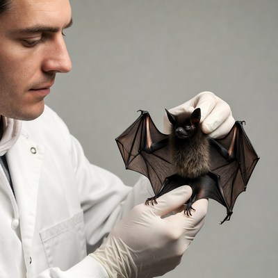 Researcher studies bat anatomy in lab