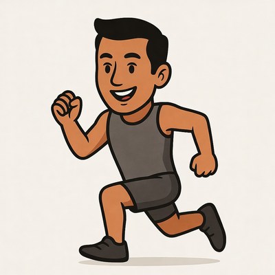 Running man on a plain background