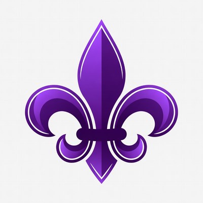 Purple fleur de lis symbol design