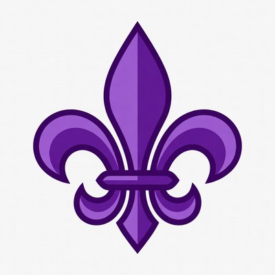 Purple fleur-de-lis design