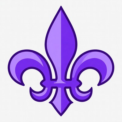 Purple fleur-de-lis symbol design