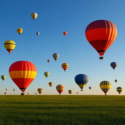 Hot air balloons in the sky