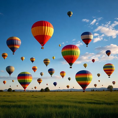 Colorful hot air balloons in the sky