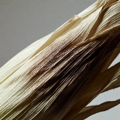 Close view of dry plant fibers in sunlight