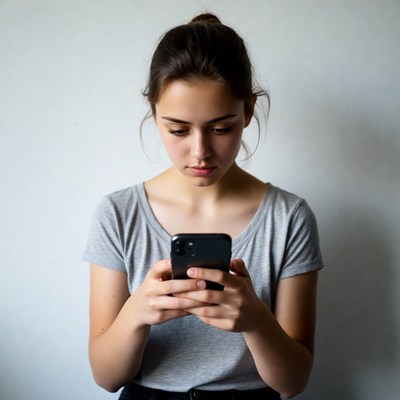 Young woman using smartphone indoors