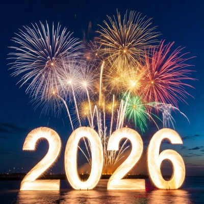 Fireworks celebrate new year 2026