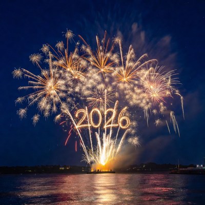 Fireworks display welcomes new year