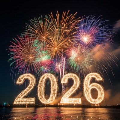 Fireworks celebration welcoming 2026