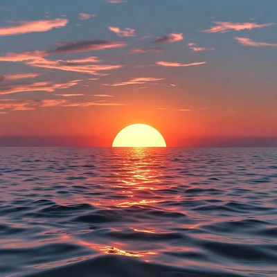 Sunset over the ocean