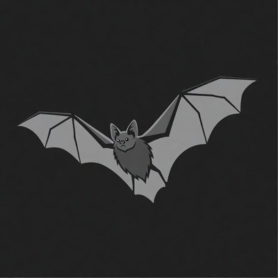 Bat flying in dark space