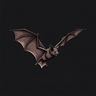 Bat flying in a dark background