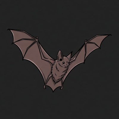 Bat flying in dark night