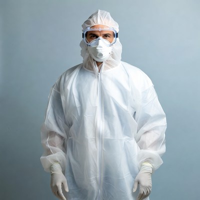 Healthcare worker in protective gear