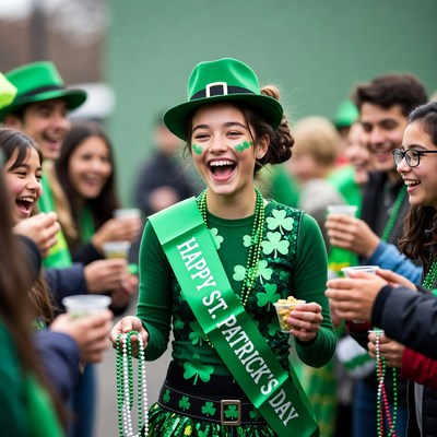 Celebration of st. patrick's day in the park
