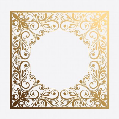 Decorative gold floral frame design