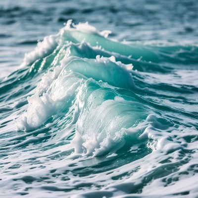 Waves rolling on the ocean surface