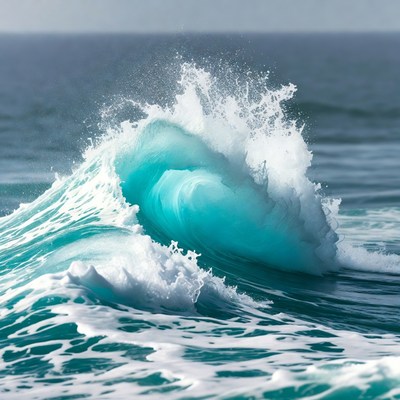 Waves crashing on beach shore