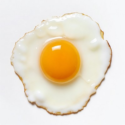 Egg cooked on a flat surface
