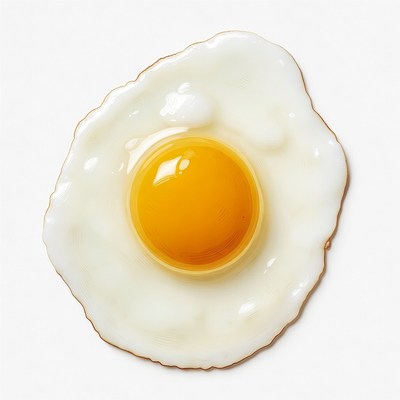 Fried egg on white plate