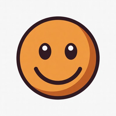 Smiling face icon with simple design