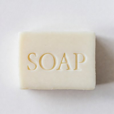Simple bar of soap on flat surface