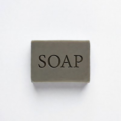 Simple gray soap on a light background