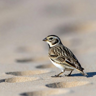 Bird walking on sandy ground